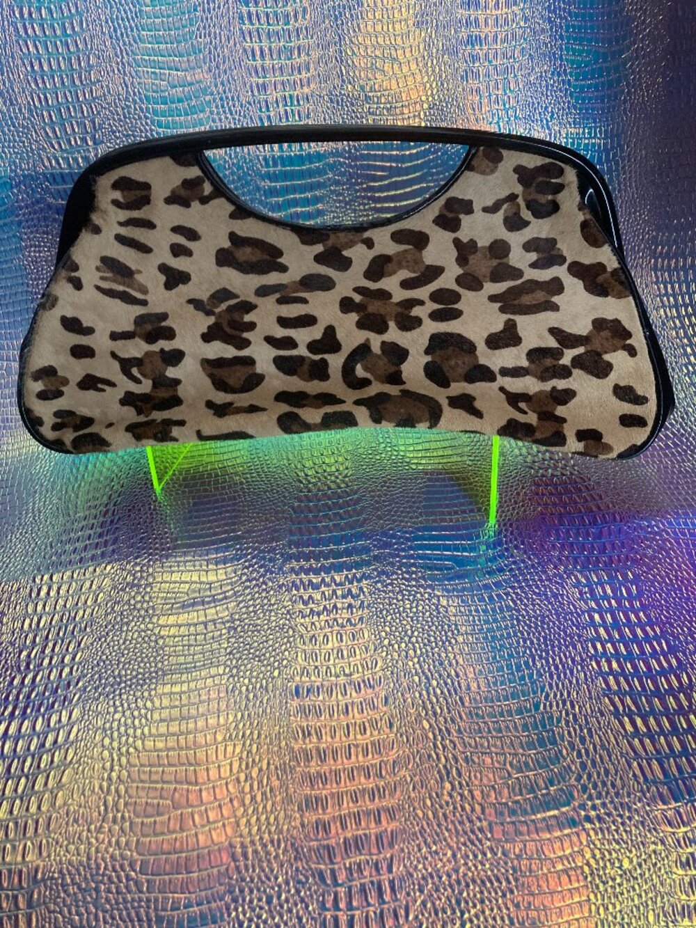Alfani Leopard Print Calf Skin Leather Purse